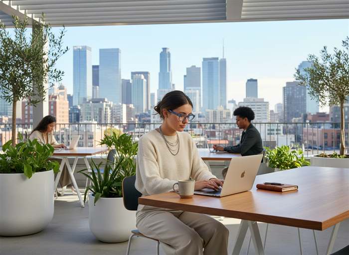 Freelance travaillant depuis un espace de coworking